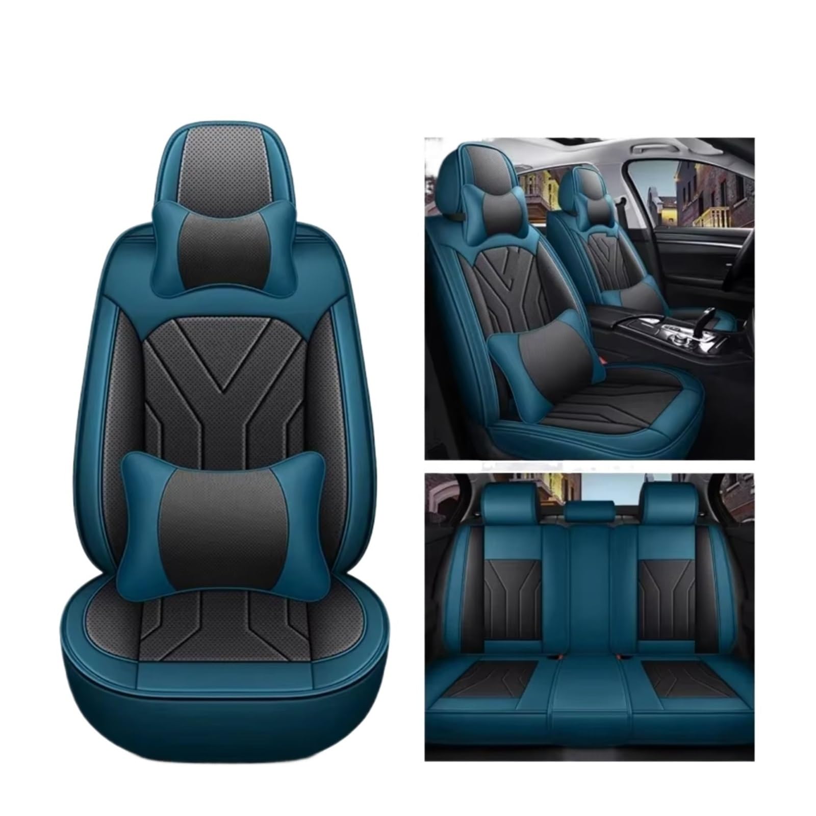 Autositzbezüge Für Serie 3 G20 G21 G28 4 F32 F33 F36 G22 G23 G26 Auto-Innensitzbezüge Sitzbezüge Auto(M Black Bule 5 Seats) von Avfpra