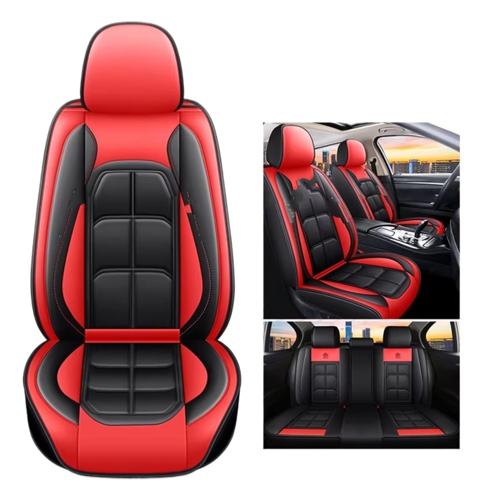 Autositzbezüge Für Suzuki Für Vitara Für Liana Sx4 Für Jimny Für Swift Grand Vitara Für Kizashi Für Alivio Auto Sitzbezug Sitzbezüge Auto(Red) von Avfpra