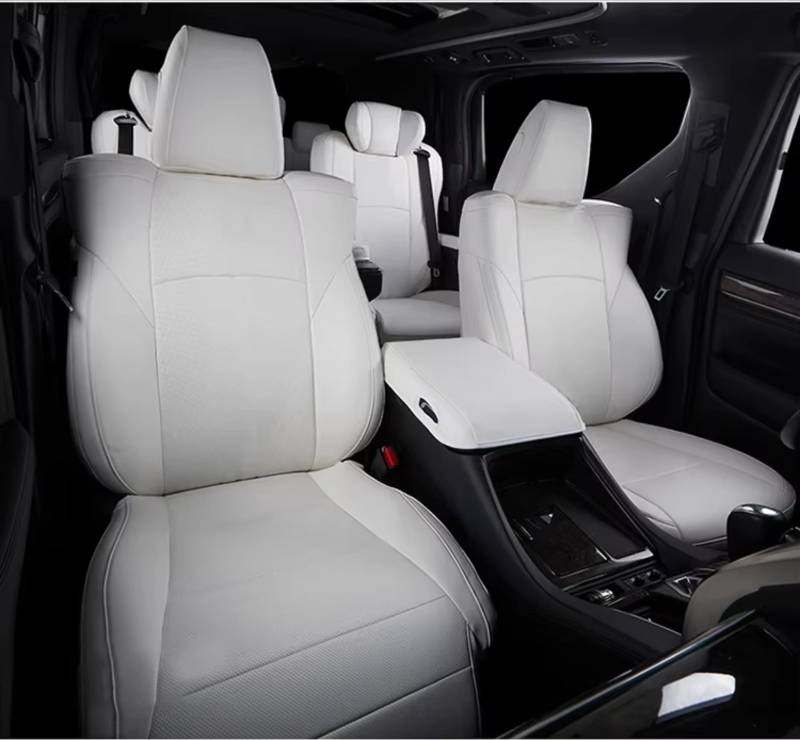 Autositzbezüge Für Toyota 2015-2022 Für Alphard 2019-2022 Für Vellfire 7 Sitze Autositzbezüge Sitzbezüge Auto(Ivory White) von Avfpra