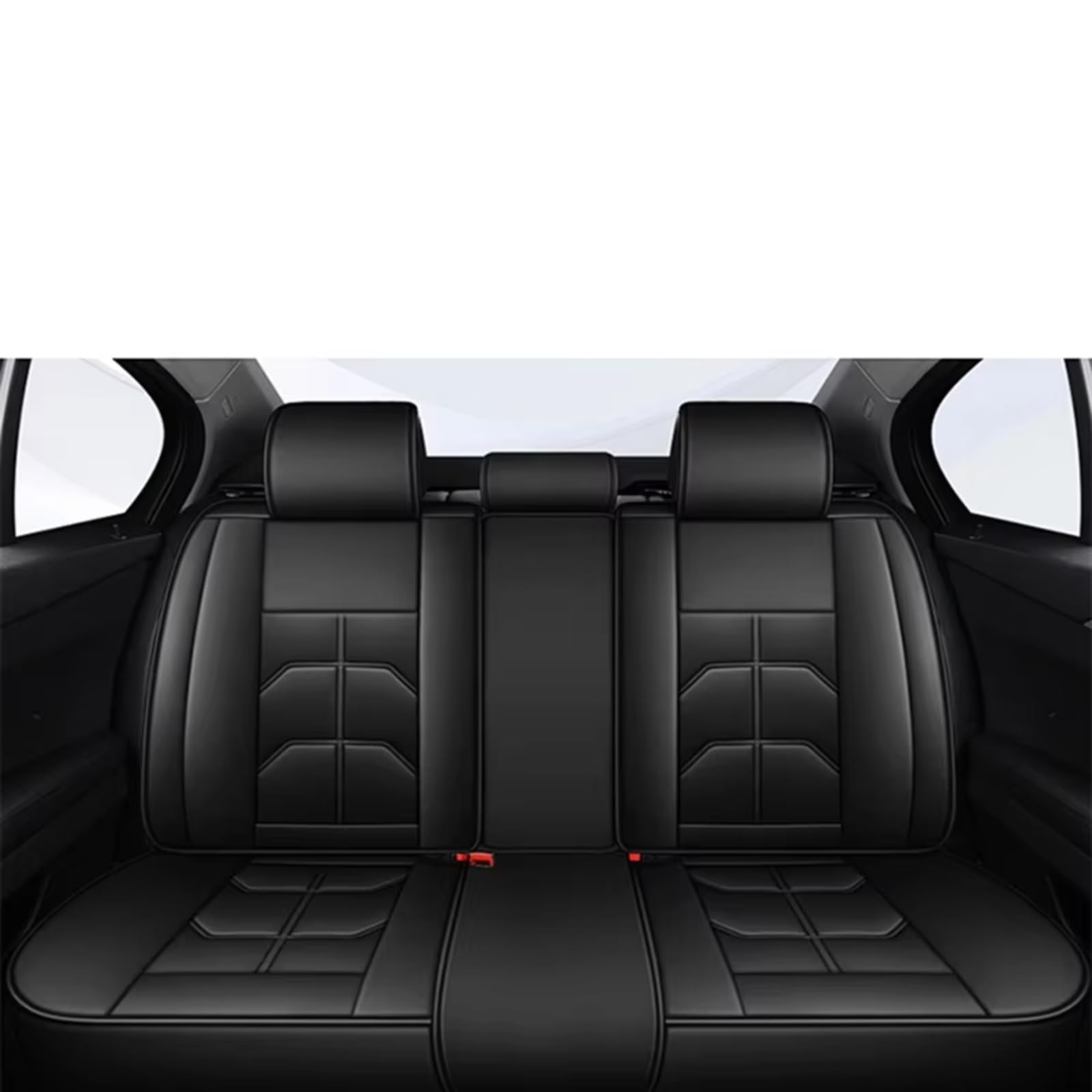 Autositzbezüge Für Volvo Alle Automodelle XC60 XC90 XC40 XC70 S60L C30 S80 S90 V50 V60 Auto-Innenraum-Autositzbezug Sitzbezüge Auto(B Black Rear Row) von Avfpra