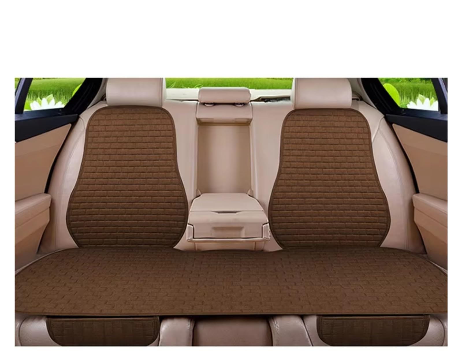 Autositzbezüge Universal Auto Sitz Schutz Pad Auto Sitz Abdeckung Vorne/Hinten Sitz Abdeckung Automobil Kissen Pad Matte Rückenlehne Sitzbezüge Auto(M Brown Rear-1pcs) von Avfpra