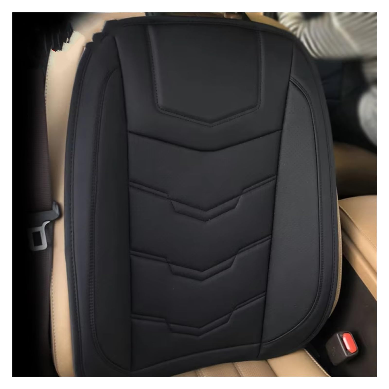 Avfpra Autositzbezüge Autositzbezug Anti-Kratzer Verschleißfestes Fahrzeugsitzschutzkissen PU-Leder Atmungsaktives Autostuhlpolster Sitzbezüge Auto(Black backrest 1pc) von Avfpra