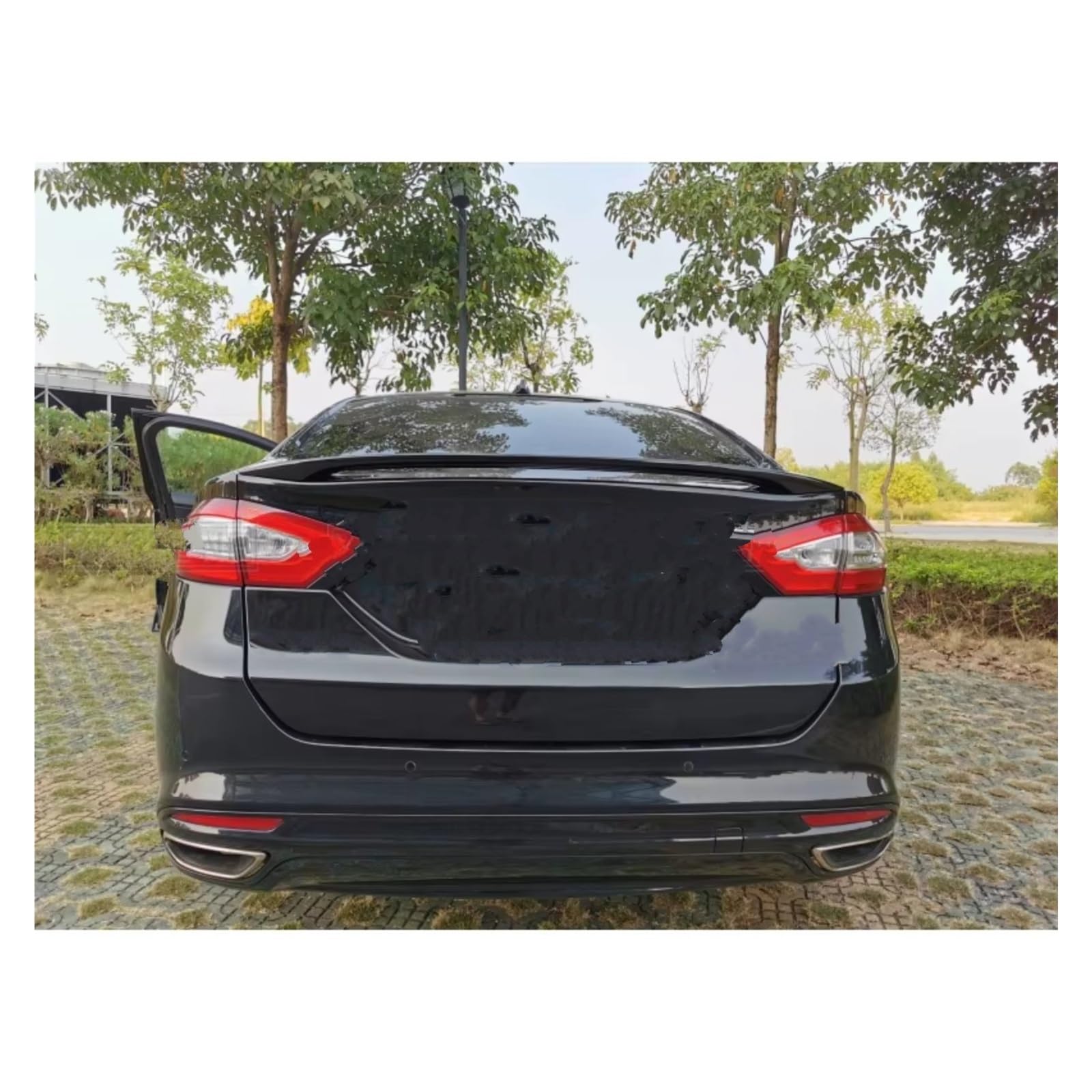 Avfpra Heckspoiler Für Ford Für Mondeo Für Fusion 2013 2014 2015 2016 2017 2018 2019 2020 ABS Farbe HINTEN FLÜGEL STAMM Lip Schwanz Spoiler Kofferraumdachspoiler(Carbon Fiber Pattern) von Avfpra