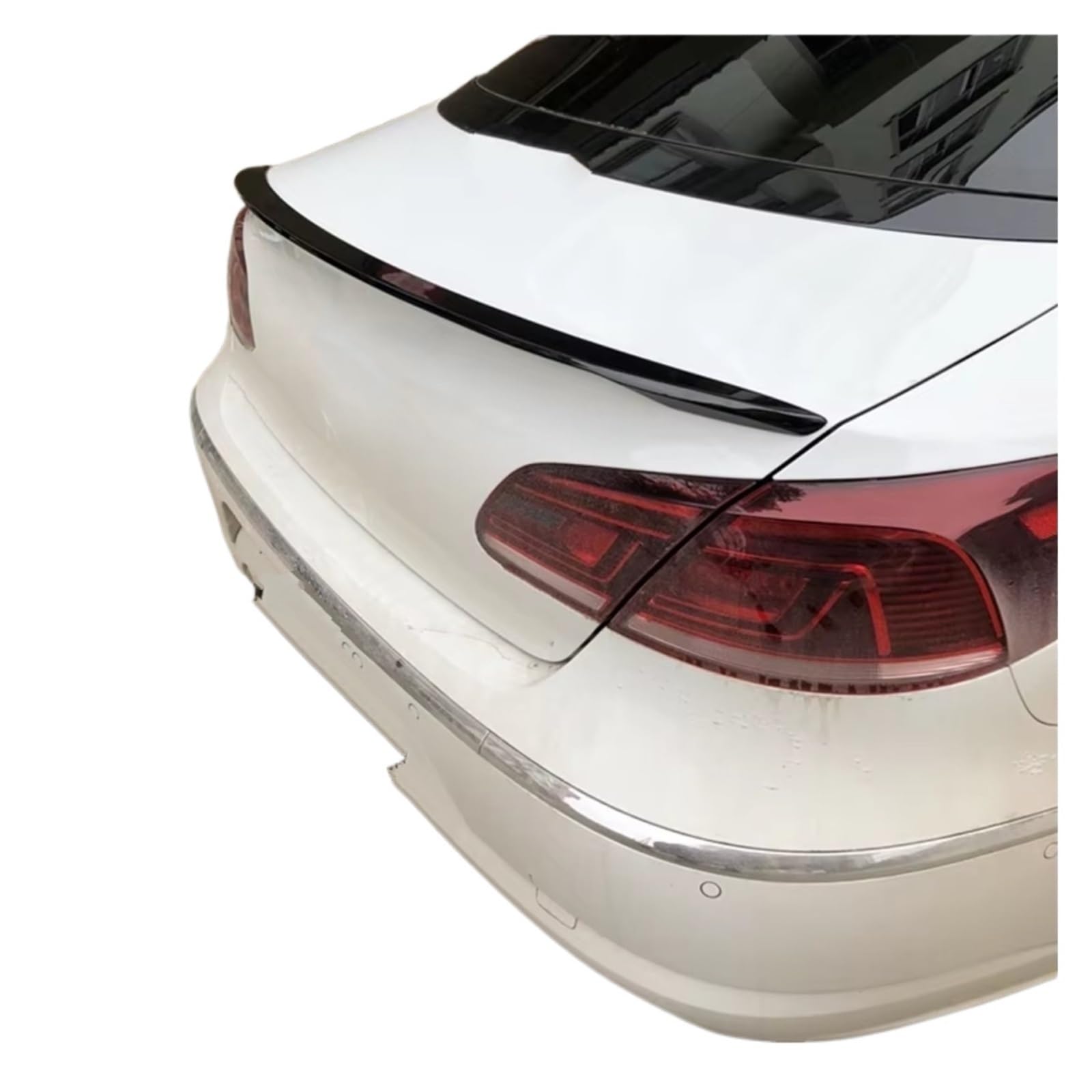 Avfpra Heckspoiler Für VW Für Passat CC 2009-2016 Auto ABS Kunststoff Unlackiert Hinten Stamm Flügel Lip Spoiler Auto Zubehör Kofferraumdachspoiler(Bright Black) von Avfpra