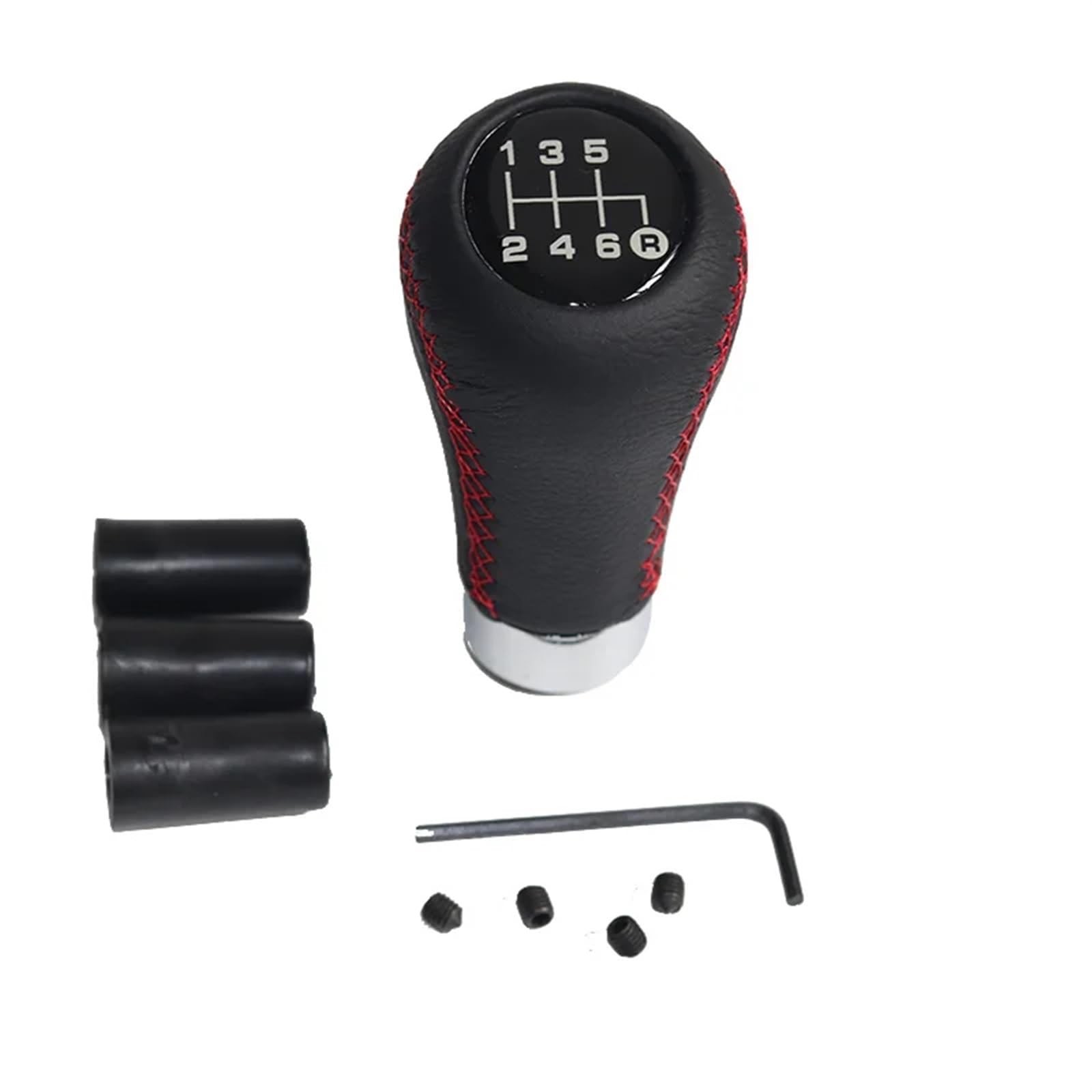 Avfpra Knauf Schaltknopf Für Civic Für FIT Für City Für CRV 5/6 Geschwindigkeit Auto Manuelle Getriebe Schaltknauf Shifter Hebel Stick Rot Schwarz Stitche Schalthebelkopf(Red line 6 Speed) von Avfpra