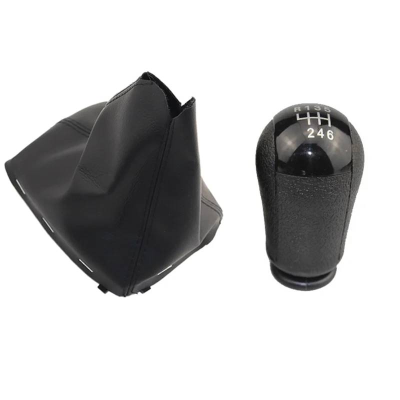 Avfpra Knauf Schaltknopf Für Ford Für Focus Für C-Max 2003 2004 2005 2006 5/6 Geschwindigkeit Manuelle Getriebe Shift Knob Shifter Hebel Griff Stick Schalthebelkopf(6 Speed Black Set) von Avfpra