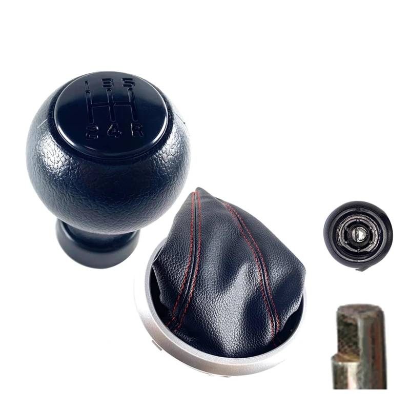 Avfpra Knauf Schaltknopf Für Suzuki Für Swift 2005-2010 S-Cross SX4 Alto 5-Gang-Schaltknauf Schalthebel Stick Knob Buchse Staubschutz Schalthebelkopf(D Black 1 Set) von Avfpra