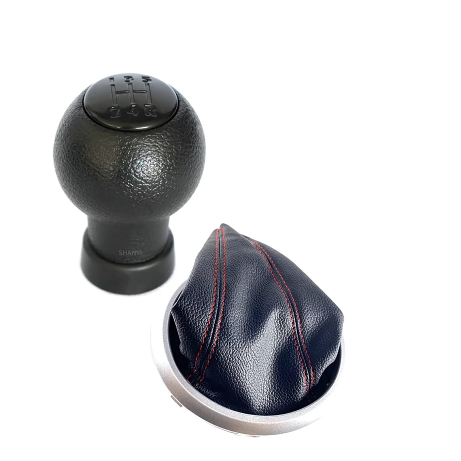 Avfpra Knauf Schaltknopf Für Suzuki Für Swift 2005-2010 S-Cross SX4 Alto 5-Gang-Schaltknauf Schalthebel Stick Knob Buchse Staubschutz Schalthebelkopf(T Black 1 Set) von Avfpra