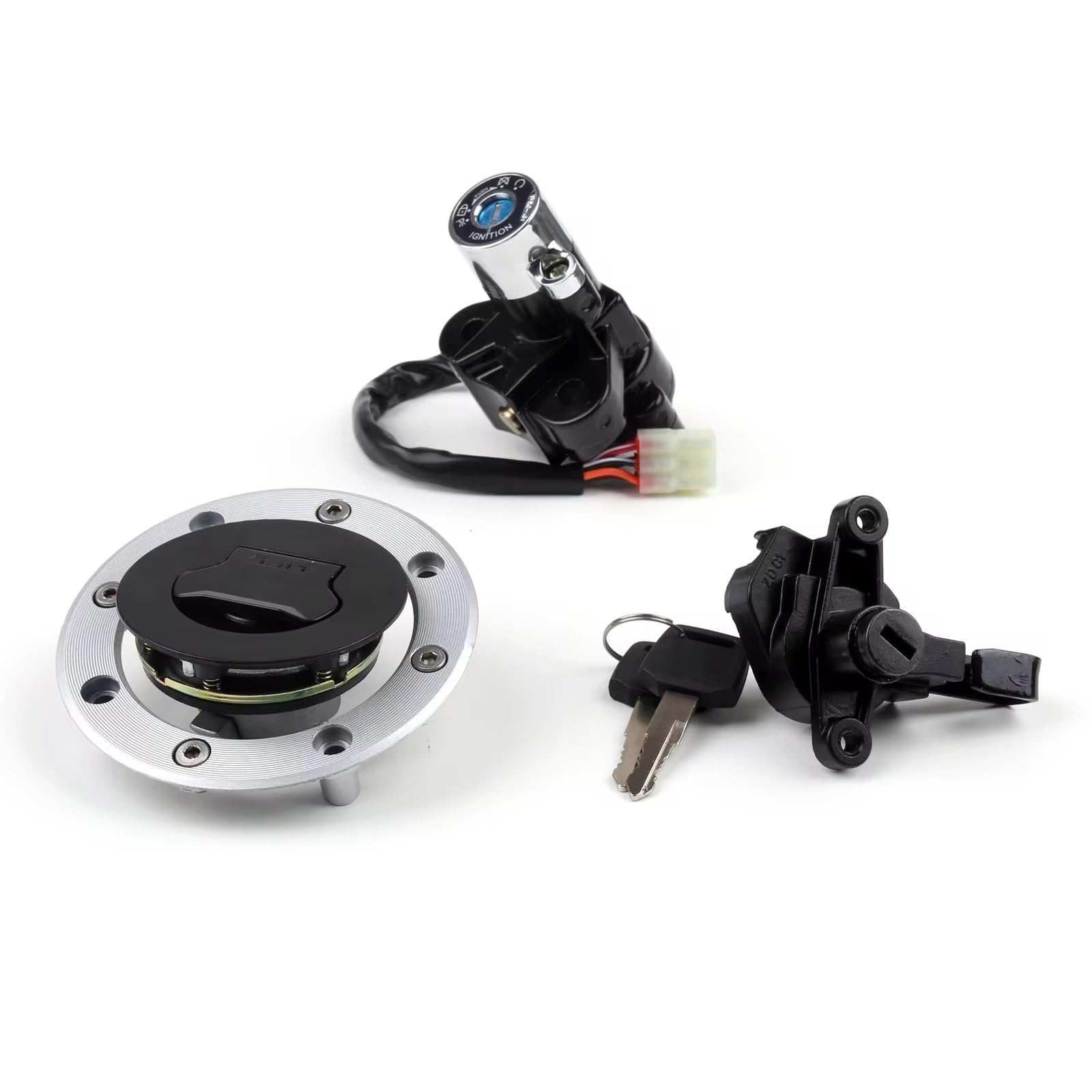 Avfpra Zündschlüssel Schalter Für Suzuki Für GSF600 Für GSF1200 Für Bandit Zündschloss Schloss & Fuel Gas Cap Key Set Motorrad-Zündschalter von Avfpra