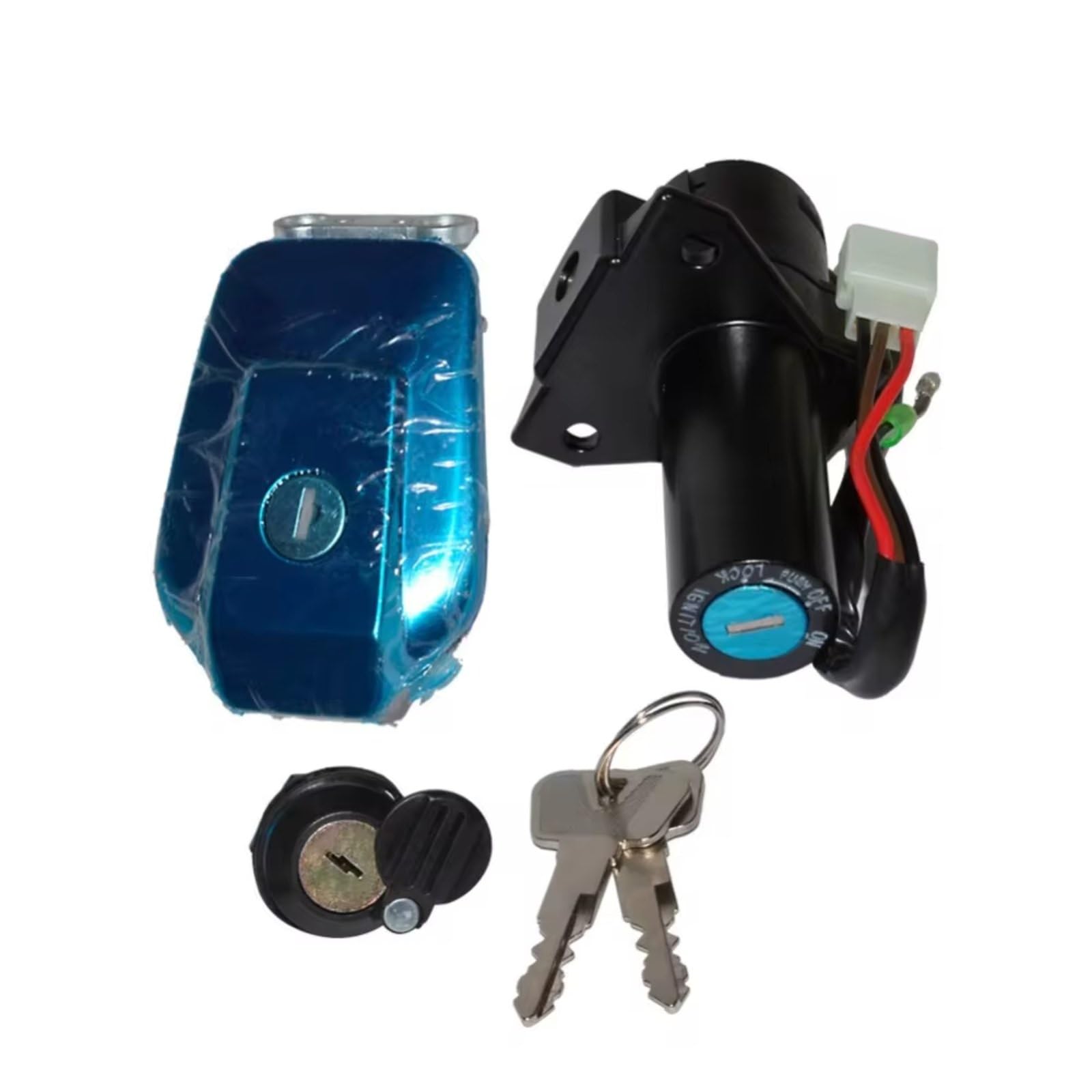 Avfpra Zündschlüssel Schalter Für YBR125 Für YBR 125 Motorrad Zündschloss Lock Kit Kraftstoff Gas Tank Cap Umfassen Schlüssel Motorrad-Zündschalter von Avfpra