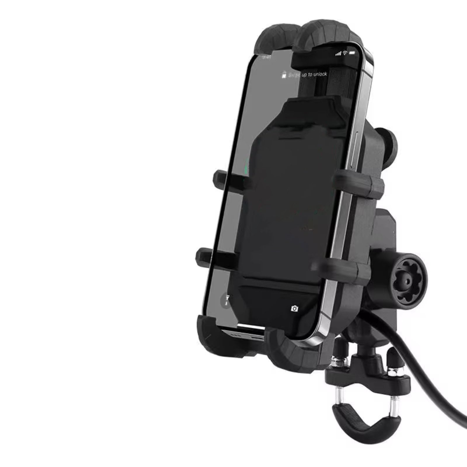 Motorrad Handyhalterung Motorrad-Telefonhalter Mit Kabelloser Aufladung Cradle 3.0 Schnellladegerät GPS-Unterstützung Handy-Lenkerhalterung Handyhalter Motorrad(Charging- Handlebar) von Avfpra