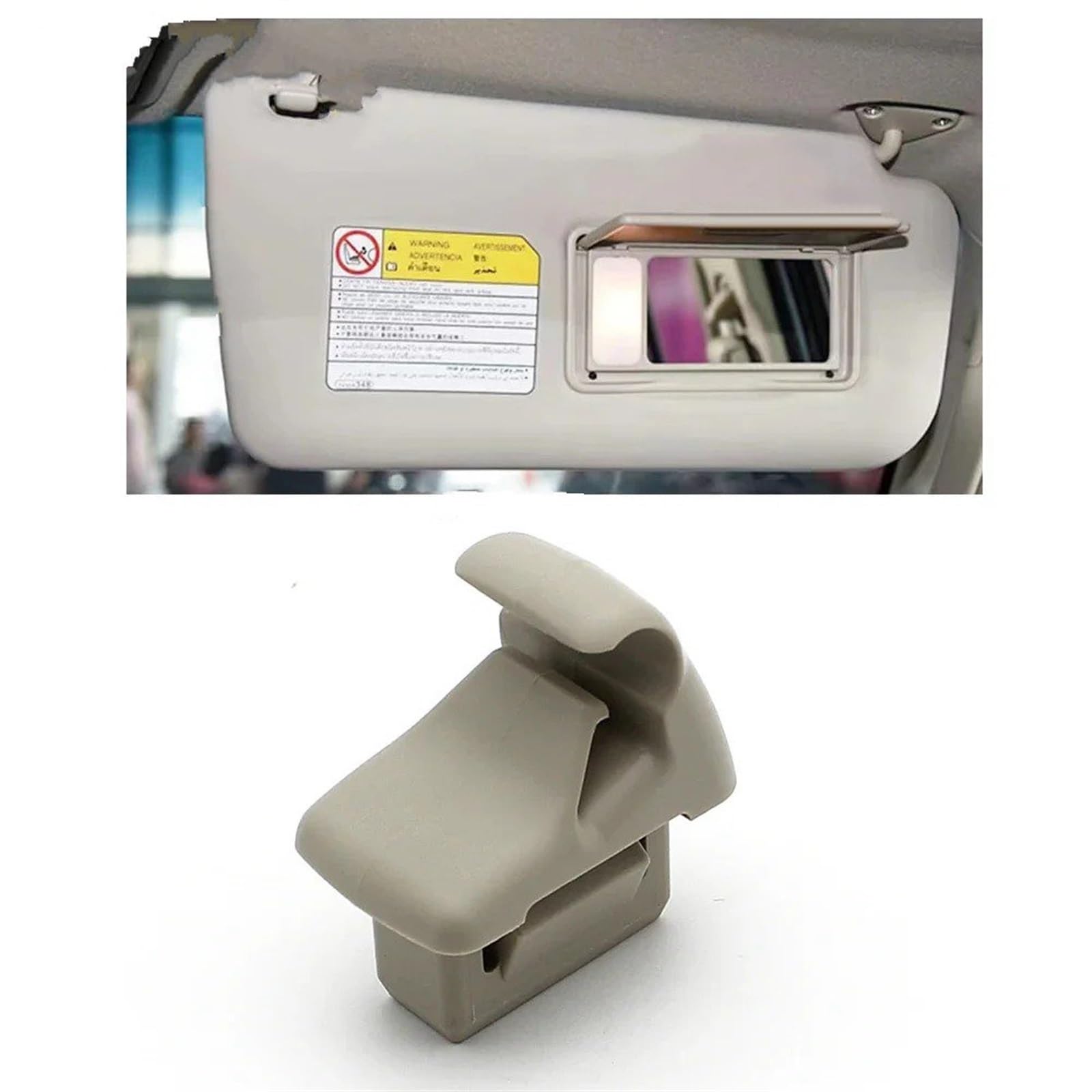 PolarisierteSonnenblende Für Für Pajero Für Montero MK3 2000-2006 MR779704 MR779705 Auto Beige Innen Sonnenblen Clip Halter Haken Halterung Aufhänger Sonnenblende(Beige) von Avfpra