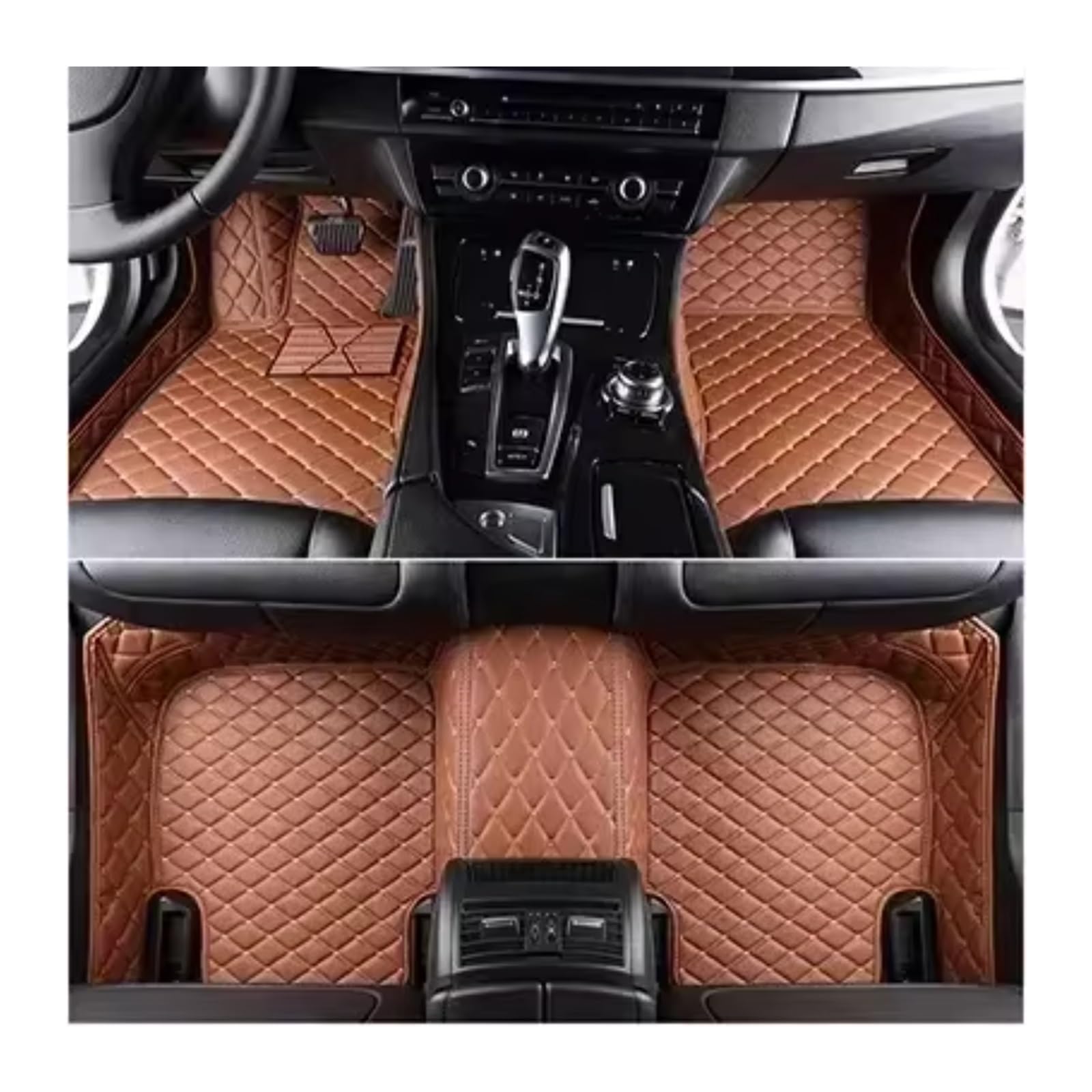 fussmatten Auto Für 5er E60 2004–2010, individuelle 3D-Auto-Fußmatten mit vollständiger Abdeckung, Innenteppich Auto fußmatten(Brown 5 Seat) von Avfpra