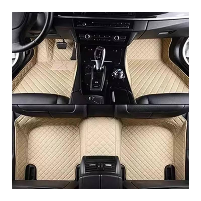 fussmatten Auto Für Benz für SLC-Klasse R172 2016–2022, individuelle 3D-Vollabdeckung, Auto-Fußmatten, Innenteppich Auto fußmatten(Beige 5 Seat) von Avfpra