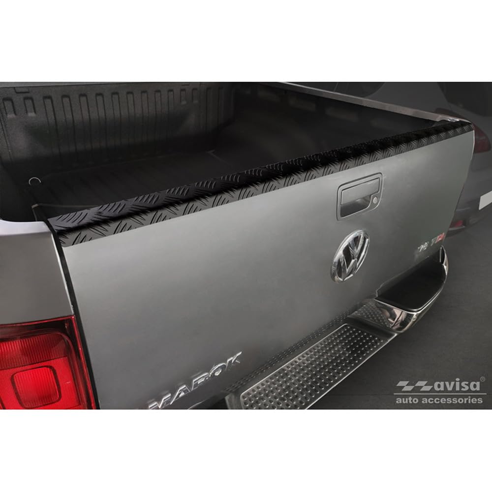 Aluminium Pickup Heckklappenschutz kompatibel mit Volkswagen Amarok 2010- Schwarz von Avisa