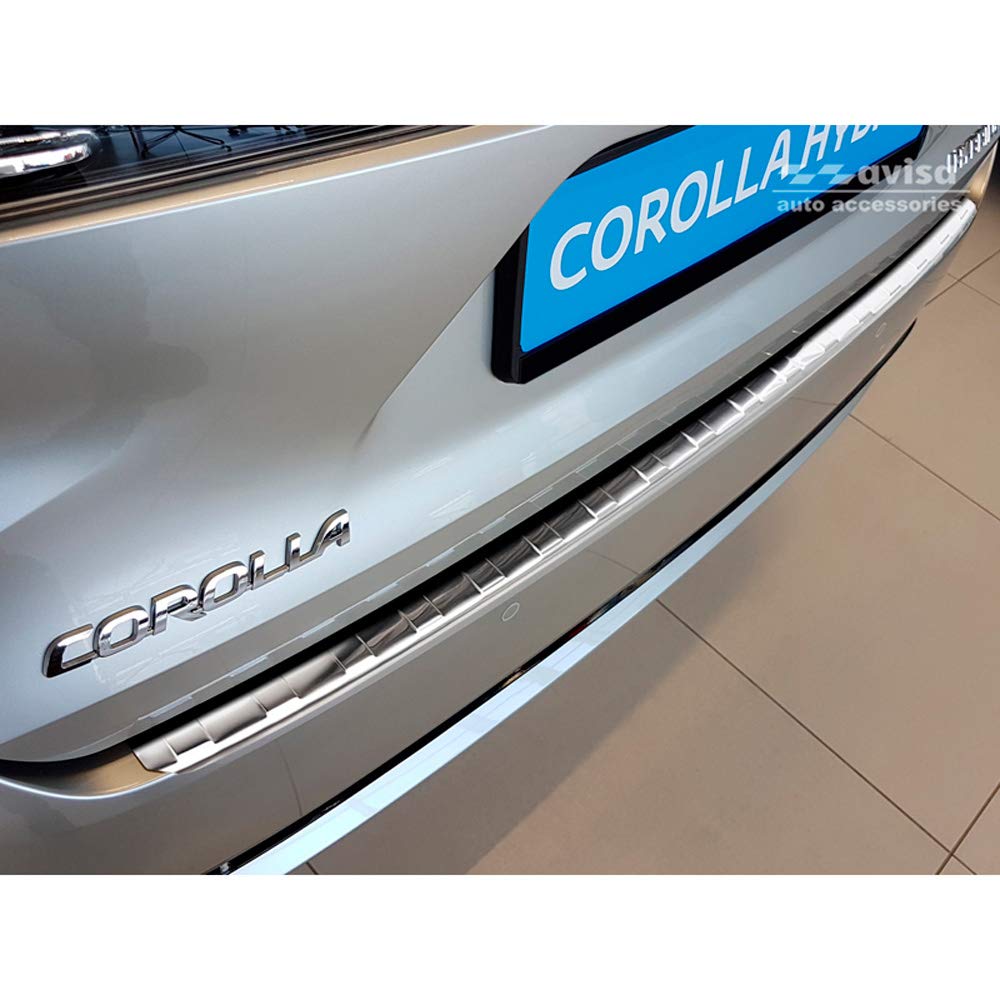 Edelstahl Heckstoßstangenschutz kompatibel mit Toyota Corolla XII Combi 2019- & Suzuki Swace Combi 2020- 'Ribs' von Avisa