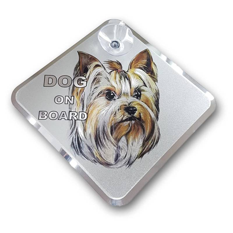 Avisa AutoTattoo Aufkleber Dog on Board - Yorkshire Terrier 11,5x11,5cm von Avisa