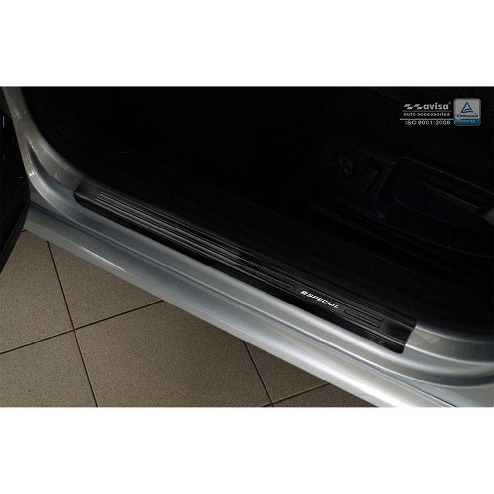 Avisa Black Stainless Steel Door sill Protectors Compatible with Volkswagen Passat 3C 2005-2014 - 'Special Edition' - 4-Pieces von Avisa