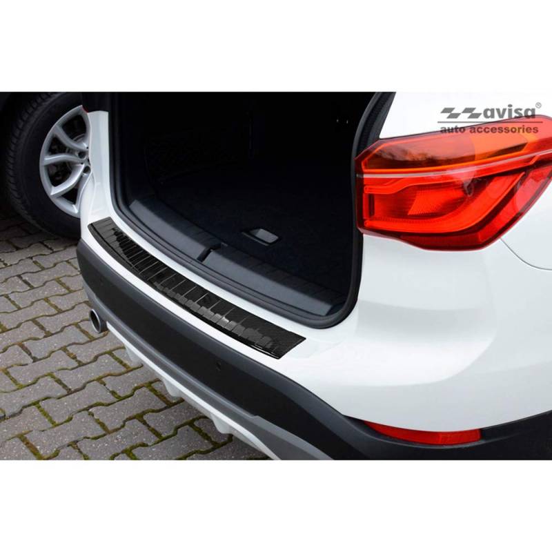 Avisa Echtes 3D Karbon Heckstoßstangenschutz kompatibel mit BMW X1 (F48) 2015-2022 von Avisa