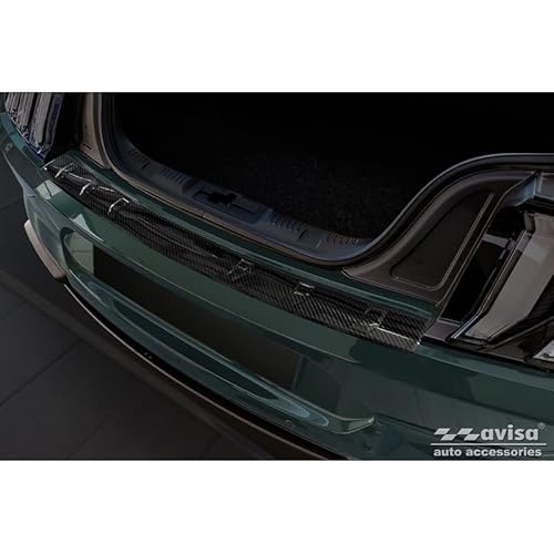 Avisa Echtes 3D Karbon Heckstoßstangenschutz kompatibel mit Ford Mustang VI Coupé 2015-2017 & FL 2017- incl. GT 'Ribs' von Avisa