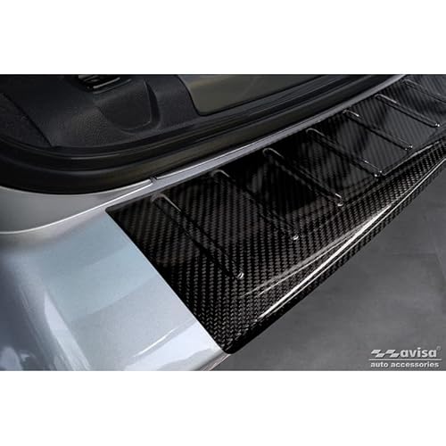 Avisa Echtes 3D Karbon Heckstoßstangenschutz kompatibel mit Peugeot 508 I SW 2011-2014 & Facelift 2014-2018 'Ribs' von Avisa