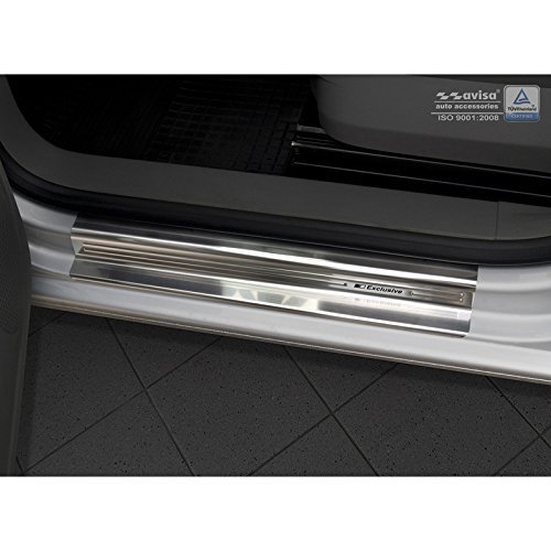 Avisa INOX Door sill Protectors Compatible with Volkswagen Caddy 2004-2015 & 2015-2020 - 'Exclusive' - 2-Pieces von Avisa