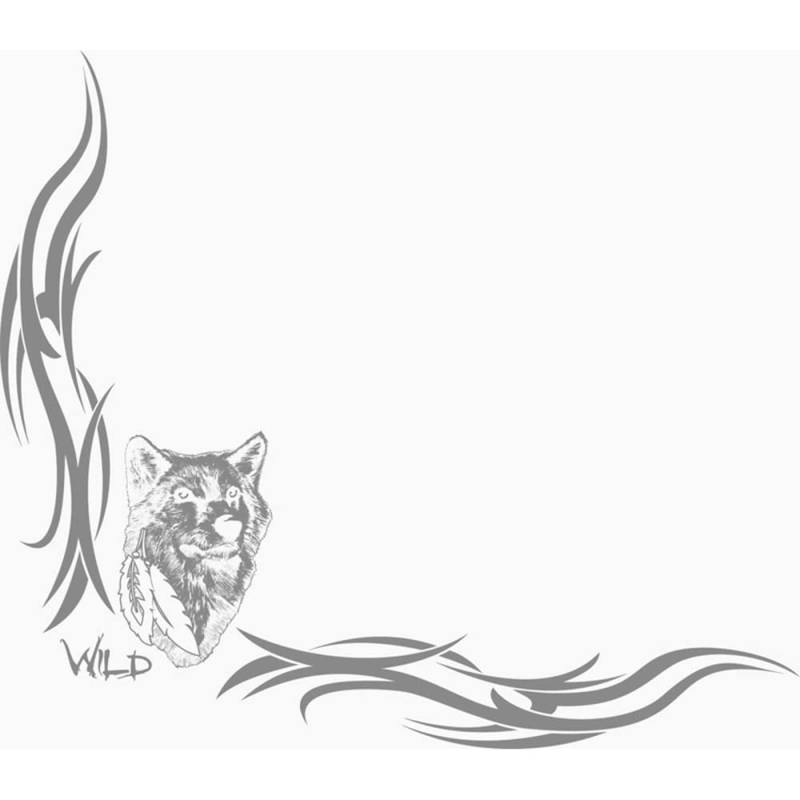 Avisa AutoTattoo Fensteraufkleber Wolf - 46x55cm - 2 Stück Links & Rechts von Avisa