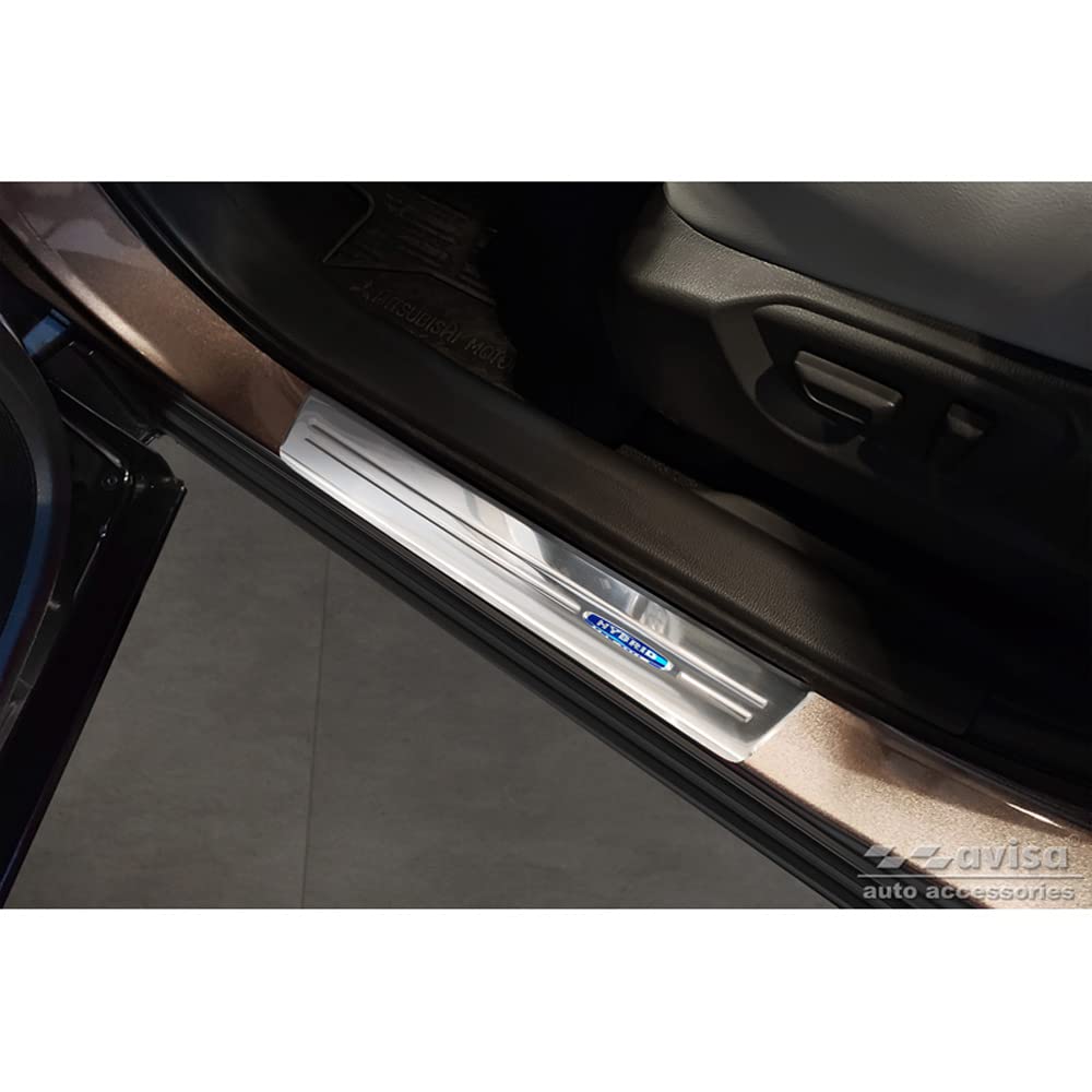 Inox door sill protectors compatible with Mitsubishi Eclipse Cross PHEV 2021- 'Hybrid' - 4-pieces von Avisa