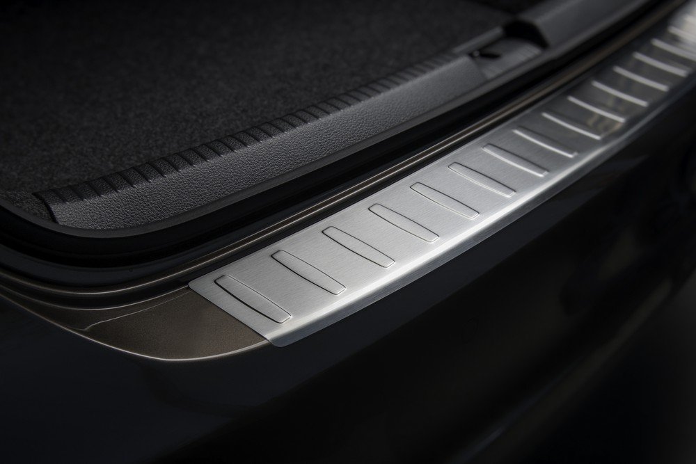 Edelstahl Heckstoßstangenschutz Seat Alhambra II / kompatibel mit Volkswagen Sharan II 2010- 'Ribs' von Avisa