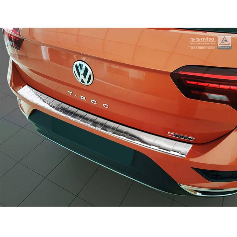 Edelstahl Heckstoßstangenschutz kompatibel mit Volkswagen T-Roc 2017-2022 & Facelift 2022- inkl. Cabrio - 'Ribs' von Avisa