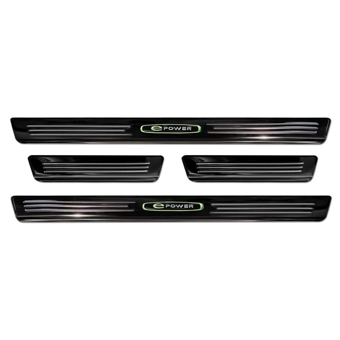 Black Inox door sill protectors compatible with Volkswagen ID.5 2021- 'E-Power' - 4-pieces von Avisa