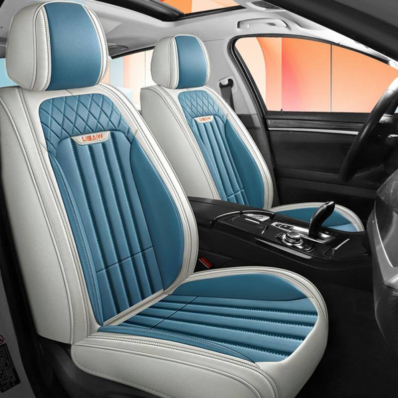 Awotzon Autositzbezüge Für SEAT Arona 5 Sitze Autositzbezug Komplettset Allwetter Auto Sitzauflage Kunstleder sitzbezüge(Blau) von Awotzon