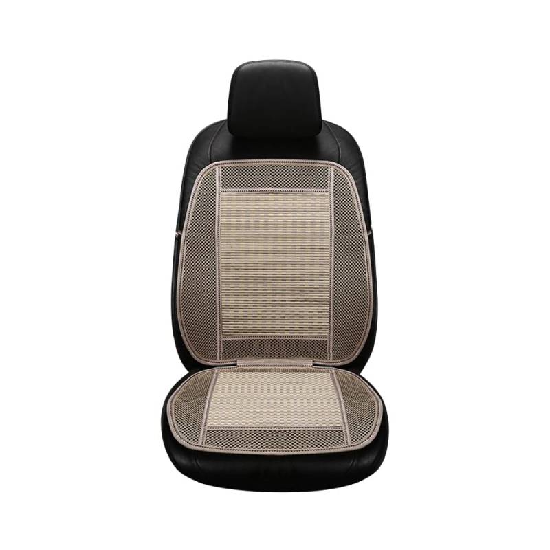 Awotzon Sitzkissen Auto Sommer, Comfort Atmungsaktive Bambus-Sitzauflage mit Lordosenstütze, Autositzauflage mit Bambus, PKW Sitzauflage Universal Beige von Awotzon