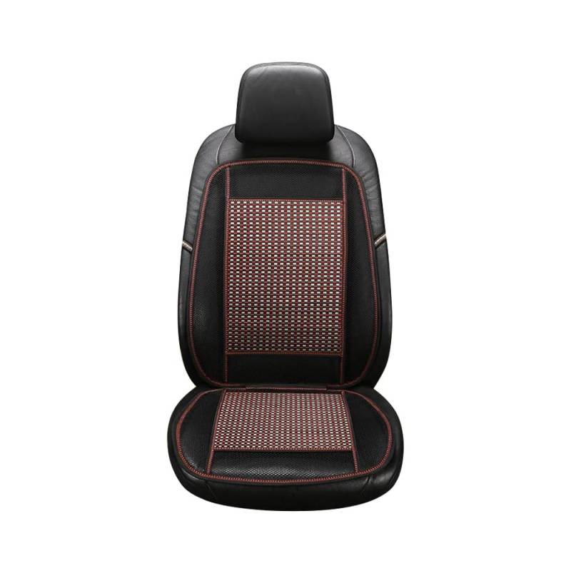 Awotzon Sitzkissen Auto Sommer, Comfort Atmungsaktive Bambus-Sitzauflage mit Lordosenstütze, Autositzauflage mit Bambus, PKW Sitzauflage Universal Black and red von Awotzon