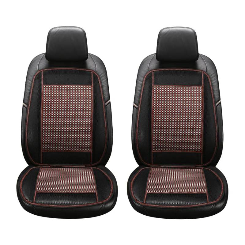 Awotzon Sitzkissen Auto Sommer, Comfort Atmungsaktive Bambus-Sitzauflage mit Lordosenstütze, Autositzauflage mit Bambus, PKW Sitzauflage Universal Black and red von Awotzon