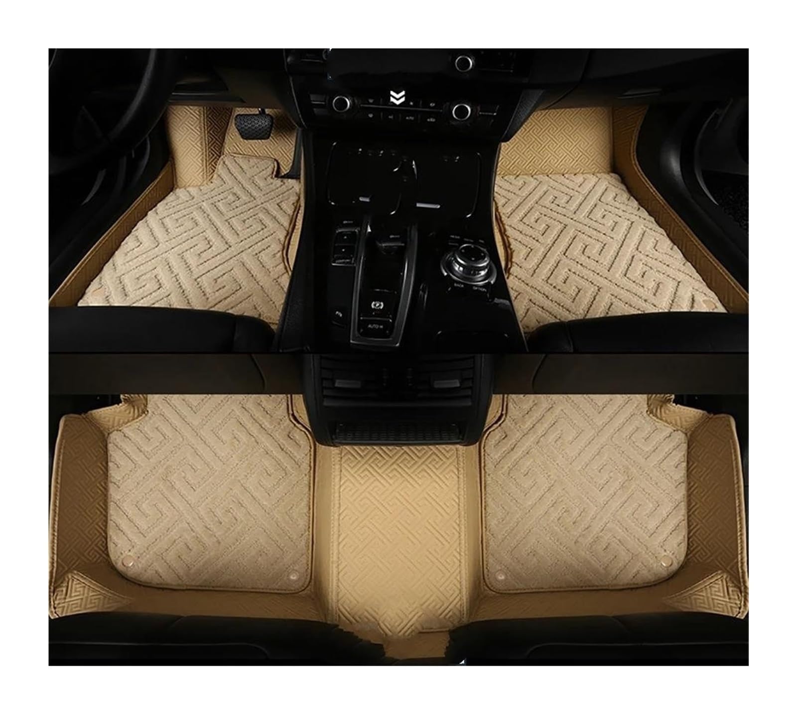 Auto Fußmatten Für A8 2002 2003 2004 2005 2006-2023 Custom Car Fußmatten Auto Teppiche Fuß Coche Zubehör Automatte Passend(Beige Double,2018-2023) von Awqmx