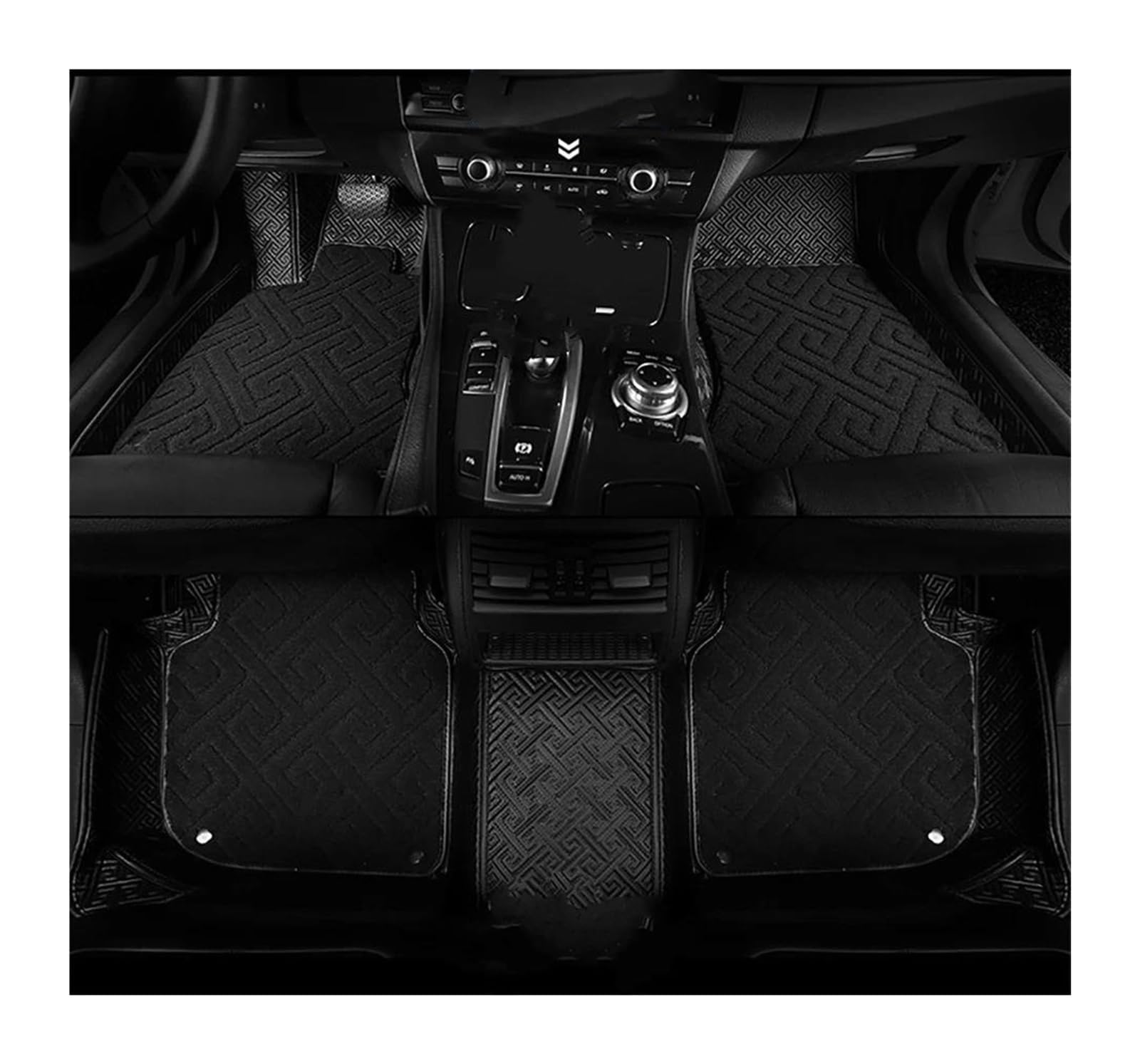 Auto Fußmatten Für Bentley Für Flying Für Spur Für Modell 2007-2019 Custom Car Fußmatten Auto Teppiche Fuß Coche Zubehör Automatte Passend(Black Double,2007-2013 4seats) von Awqmx