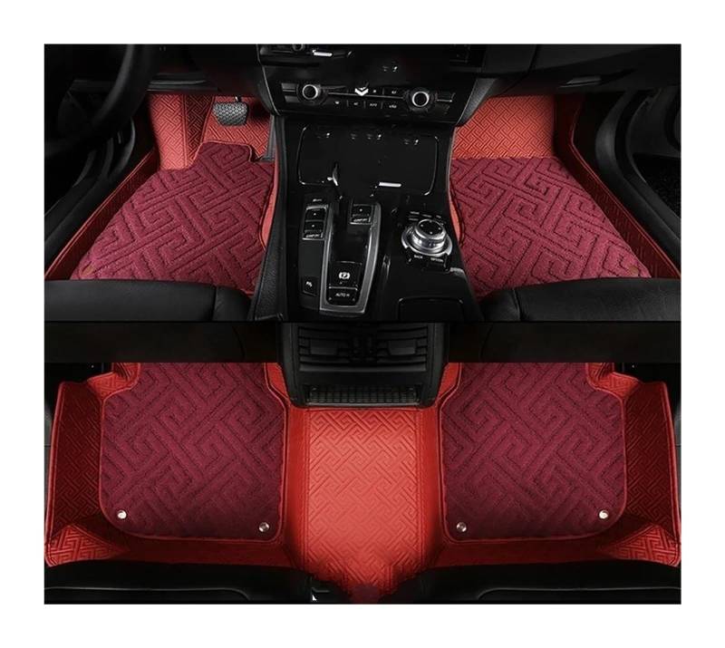 Auto Fußmatten Für Benz Für ML Für W164 Für W166 2005-2017 Custom Car Fußmatten Auto Teppiche Fuß Coche Zubehör Automatte Passend(Claret Double,2012-2017 166) von Awqmx