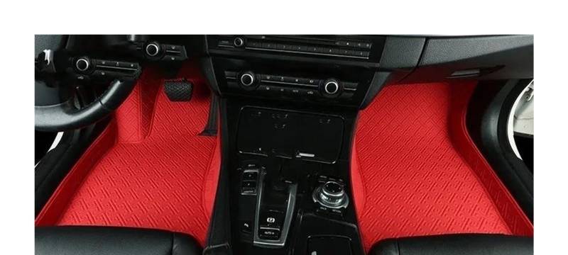 Auto Fußmatten Für Benz Für SLK 2009 2010 2011 2012 2013 2014 2015-2022 Custom Car Fußmatten Auto Teppiche Fuß Coche Zubehör Automatte Passend(Red) von Awqmx