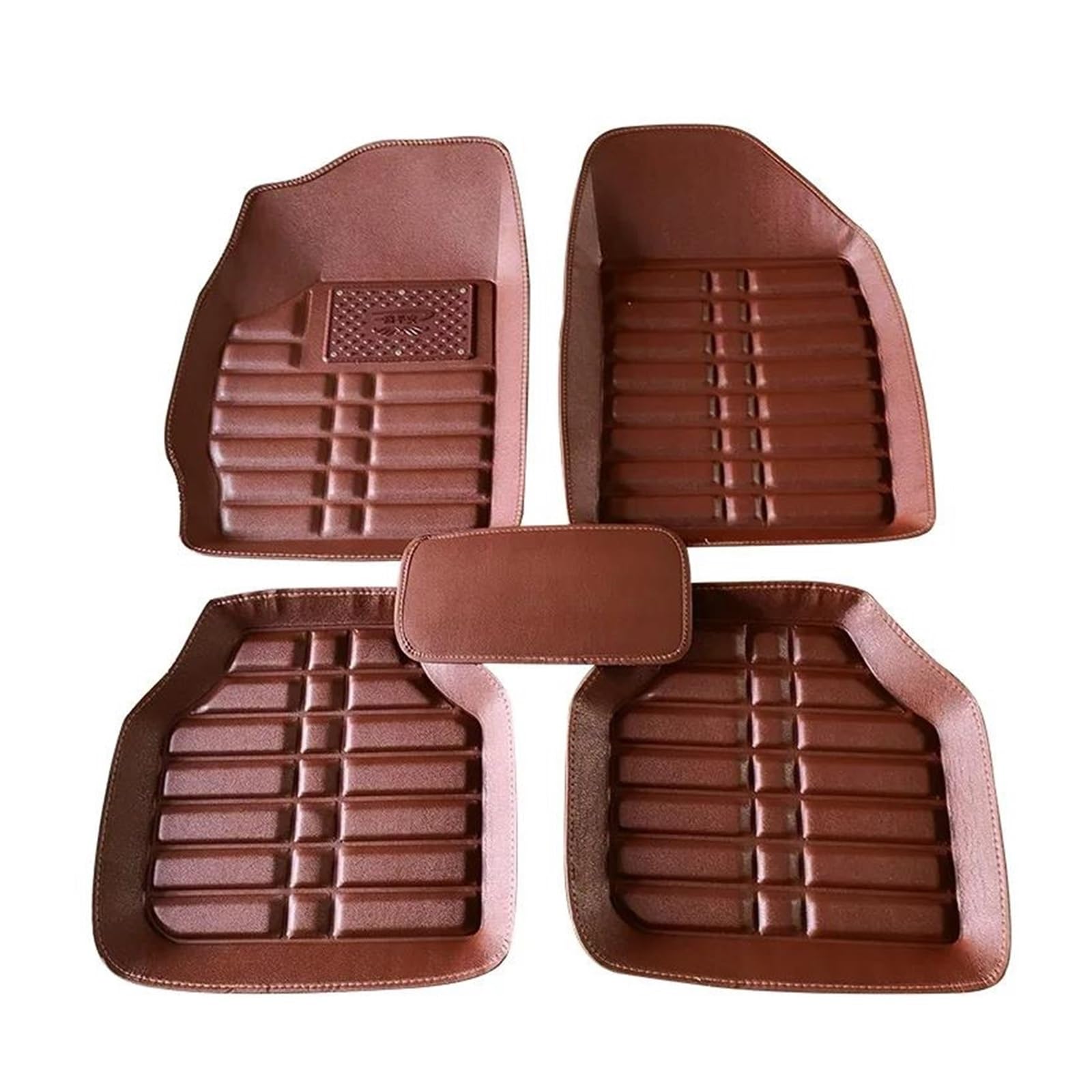 Auto Fußmatten Für Ford Für Focus Mk2 Mk2.5 2005 2006 2007 2008 2009 2010-2023 Leder Auto Fußmatten Fußpolster Anti-Slip Teppich Fuß Pads Auto Zubehör Automatte Passend(Brown) von Awqmx