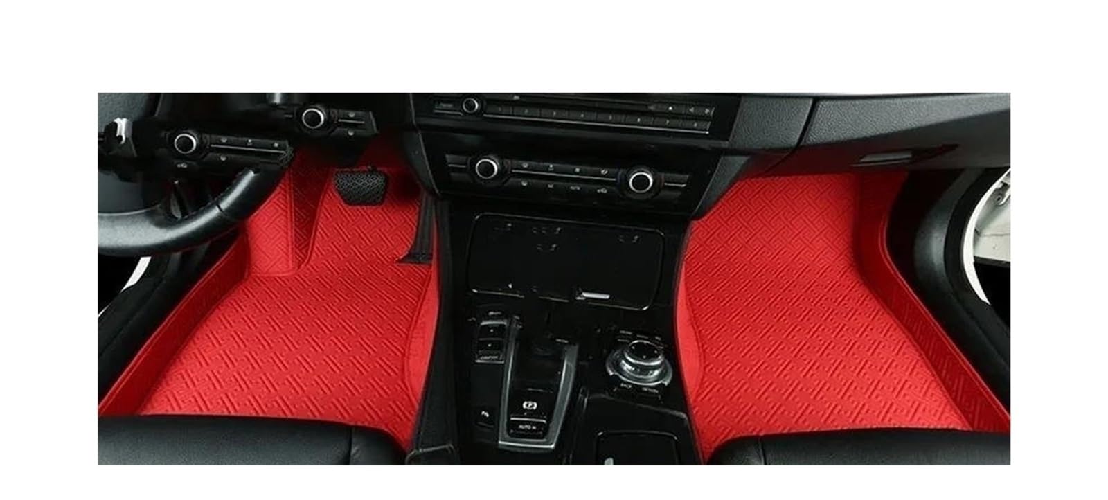 Auto Fußmatten Für Ford Für Fokus Für MK4 2019 2020 2021 2022 2023 Custom Car Fußmatten Auto Teppiche Fuß Coche Zubehör Automatte Passend(Red) von Awqmx