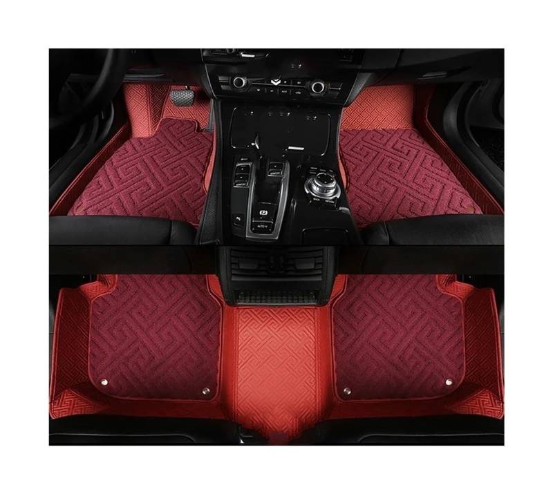 Auto Fußmatten Für KIA Für Koup Für CeratoKoup Für ForteKoup Für K3Koup 2009-2022 Custom Car Fußmatten Auto Teppiche Fuß Coche Zubehör Automatte Passend(Claret Double,2009-2013) von Awqmx