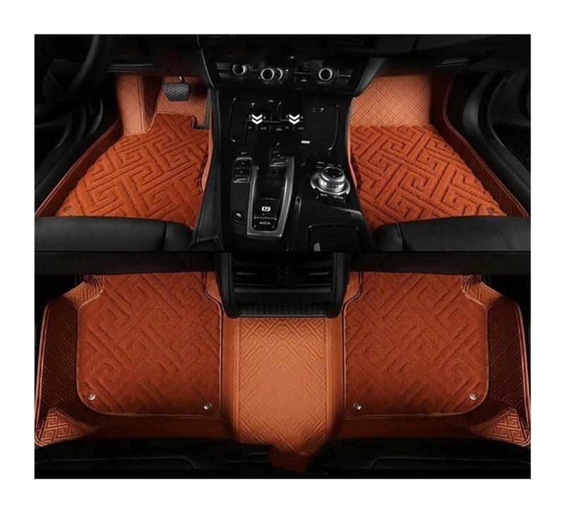 Auto Fußmatten Für Tesla Für Modell Für S 2012 2013 2014 2015 2016 2017 2018 2019 2020 2021 2022 2023 Custom Car Fußmatten Auto Teppiche Fuß Coche Zubehör Automatte Passend(Brown Double,2016-2023) von Awqmx