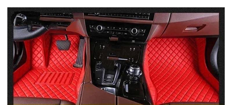 Auto Fußmatten Für VW Für Phaeton 2002-2016 Custom Car Fußmatten Auto Teppiche Fuß Coche Zubehör Automatte Passend(Red,4 Seats) von Awqmx