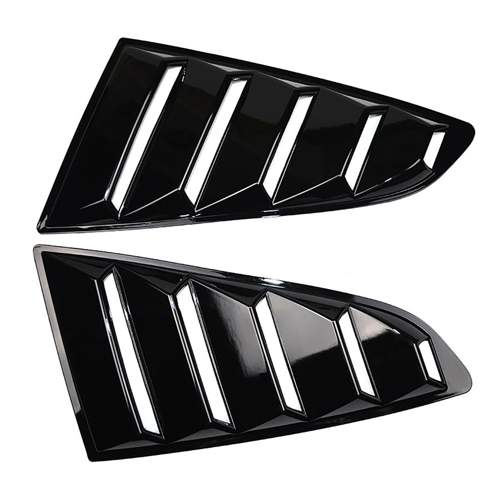 Auto Heckspoilerflügel Für Ford Für Mustang 2015-2021 Hinten Viertel Fenster Lamellen Seiten Fenster Spoiler Splitter Abdeckung Trim Heckdachspoiler(Gloss Black) von Awqmx