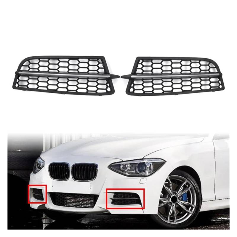 Auto Kühlergrill Für 1-Serie F20 F21 2011 2012 2013 2014 2015 2Pcs Auto Honeycomb Frontschürze Nebel Licht Grille Front Kühlergrill von Awqmx