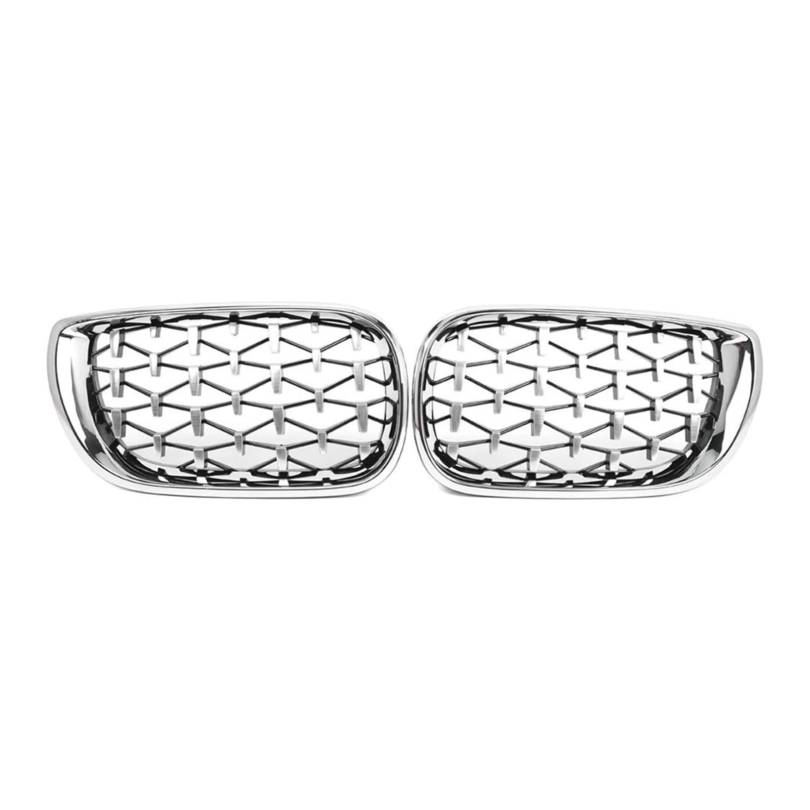 Auto Kühlergrill Für 3 Serie E46 4 Tür 2002 2003 2004 2005 Chrom ABS Kunststoff Diamant Stil Auto Front Grille Mesh Grill Front Kühlergrill von Awqmx