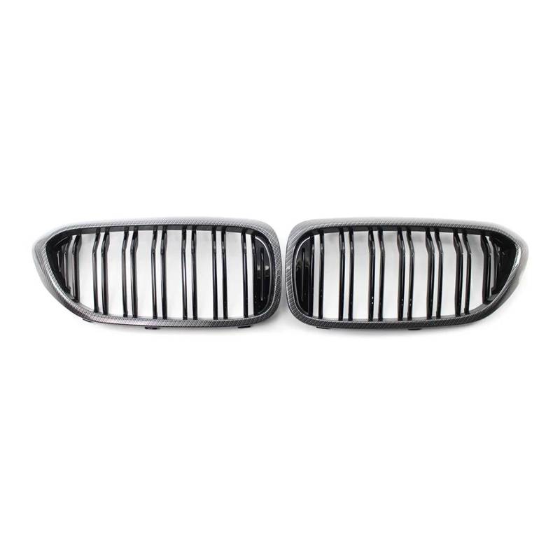 Auto Kühlergrill Für 5 Serie G30 G31 G38 530i 540i 2017 2018 2019 2Pcs Carbon Fiber ABS Auto Front Niere Kühlergrill Racing Grills Front Kühlergrill von Awqmx