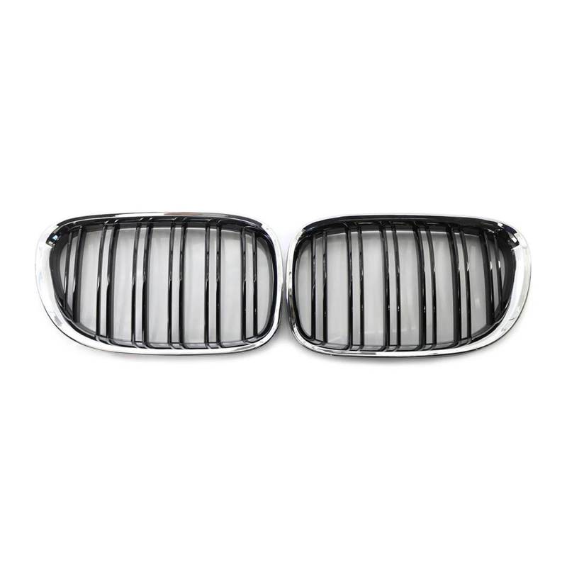 Auto Kühlergrill Für 7Serie F02 F01 F03 730 740Li 750Li XDrive 2009 2010 2011 2012 Chrom Rahmen Glänzend Schwarz Lamellen Grill 2X Auto Front Grille Front Kühlergrill von Awqmx