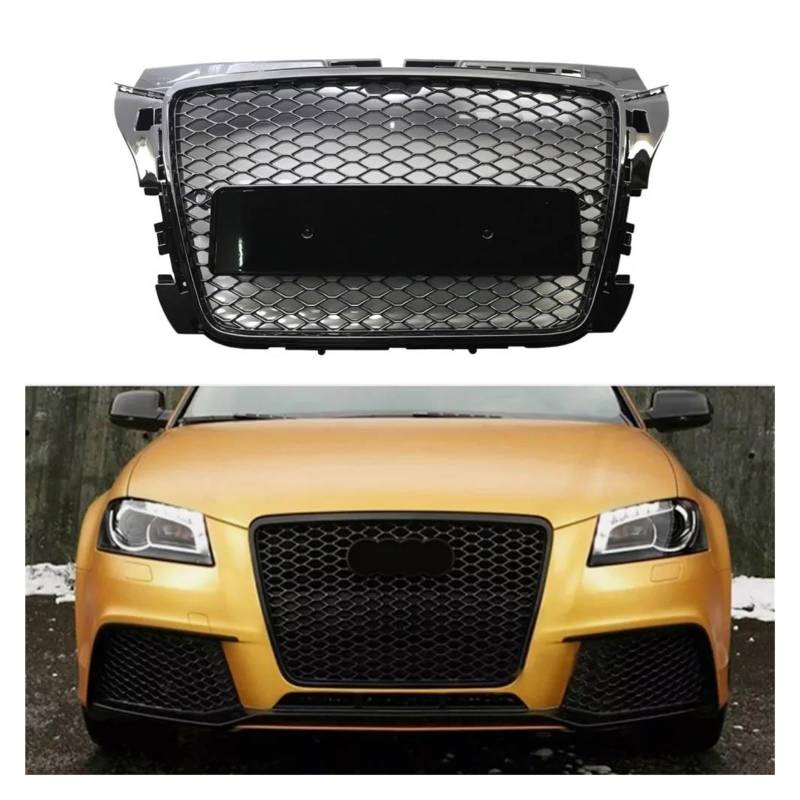 Auto Kühlergrill Für A3/S3/RS3 2008-2012 Racing Grills 8P0853651M 8P0853651N Auto Vorderen Stoßfänger Hex Mesh Honeycomb Haube Grill Front Kühlergrill von Awqmx